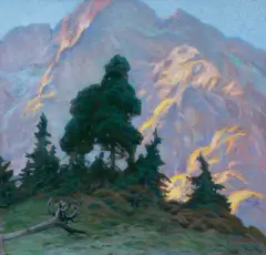 Zefir (Zefiryn) Ćwikliński, SZCZYTY NAD MORSKIM OKIEM, 1925, olej, tektura