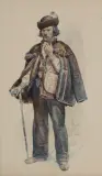 Charles-Boris de Jankowski, CHŁOP Z KOŁOMYI, akwarela, papier