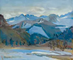 Stephan Filipkiewicz, TATRY, przed 1918, olej, tektura