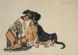 MĄDRA DYANKA by Zofia Stryjeńska, akwarela, tusz, papier, sold Dec 2024