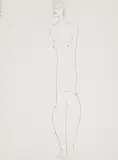 AKT by Jerzy Nowosielski, 1994, tusz pióro, papier kremowy, sold Dec 2024