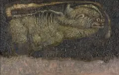 LA COURSE PETRIFIEE by Jan Lebensztejn, 1964, olej, płótno, offered Dec 2024