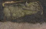 Jan Lebensztejn, LA COURSE PETRIFIEE, 1964, olej, płótno