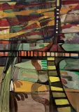 Marian Dąbrowski, FORMY BIO URBANISTYCZNE 409, 1975, olej, płótno
