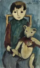 MIREK Z MISIEM (replika) by Zbigniew Makowski, 1956-1977, akwarela, gwasz, papier, offered Dec 2024