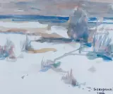 Sergiusz Grudkowski, POLA I ŁĄKI W ŚNIEGU, 2006, akwarela, papier