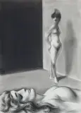 Adam Hoffmann, SEN, 1970, kredka czarna, karton kremowy