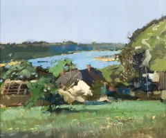 Jan Wołek, PEJZAŻ Z KAZIMIERZA, 1998, olej, płótno