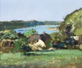 Jan Wołek, PEJZAŻ Z KAZIMIERZA, 1998, olej, płótno