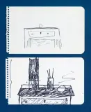 Józef Czapski, MARTWA NATURA I, II, flamaster, papier z perforacją