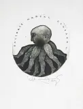 Stasys Eidrigevičius, EX LIBRIS MARCEL CLASSEN, 1980, akwaforta, akwatinta, papier