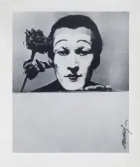 Edward Hartwig, PIERROT Z RÓŻĄ, fotografia czarno-biała (vintage)