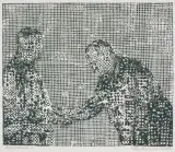 Marian Malina, POWITANIE C, 1975, linoryt, gwasz, papier kremowy