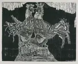 Stefan Suberlak, Z CYKLU „GOSPODARZE”, LATA 60. XX W., linoryt, papier kremowy