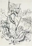 Antoni Uniechowski, ILUSTRACJA DO KSIĄŻKI "KSZTAŁT MIŁOŚCI", 1956, tusz pióro, papier kremowy