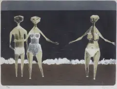 Marek Żuławski, NA PLAŻY, 1959, litografia barwna, papier