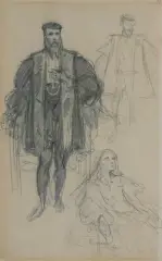 Jan Matejko, ZYGMUNT AUGUST I BARBARA RADZIWIŁŁÓWNA, ołówek, papier