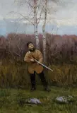 Zygmunt Piotrowicz, MYŚLIWY, 1894, olej, płótno dublowane