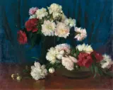 PEONIE by Czesław (I. Zygmuntowicz) Wasilewski, olej, płótno naklejone na sklejkę, sold Oct 2024