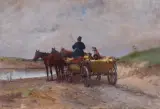 Adam Setkowicz, U BRODU, olej, tektura