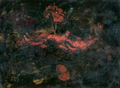 Urszula Broll, BEZ TYTUŁU, 1957, olej, tusz pędzel, karton
