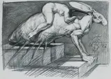 BEZ TYTUŁU by Franciszek Starowieyski, 1998, ołówek, kredka, papier, offered Oct 2024