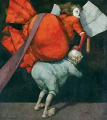 Jerzy Duda-Gracz, POLSKA SZKOŁA JAZDY – 3, 1981 r., olej, płyta pilśniowa