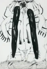 Tadeusz Brzozowski, RESPONDENTA UWIERA, 1980-1982, tusz pióro, pędzel, lawowanie, papier