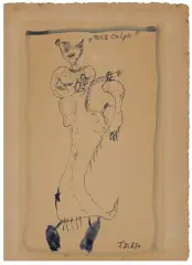 Tadeusz Brzozowski, MEA CULPA, 1968, tusz, pióro pędzel, papier kremowoszary