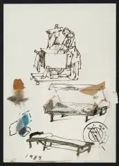 Tadeusz Kantor, SZKICE TEATRALNE, 1984, collage, papier