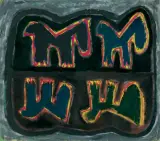 Ryszard Grzyb, HERBATNIK WOJENNY, 1982, tempera, gwasz, papier
