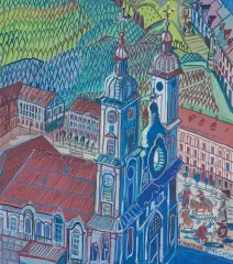 Edward Dwurnik, OTMUCHÓW, 1996, olej, płótno
