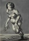 Adam Hoffmann, ŻABUSIA II, 1972, kredka, karton