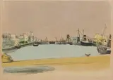Henryk Hayden, PORT RYBACKI, 1948, litografia barwna, papier