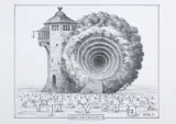 Jacek Yerka, GĄSZCZ ALGEBRAICZNY – 10, 2024, ołówek, karton