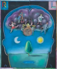 Andrzej Dudziński, THE SPINAL TAP, pastel, papier