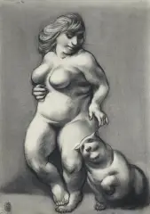 Adam Hoffmann, MARZEC, 1969, kredka, karton