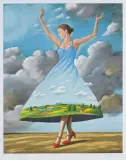 TAŃCZĄCA DZIEWCZYNA by Rafał Olbiński, inkografia, papier, sold Jun 2024