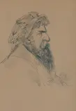 Jan Matejko, PORTRET MĘSKI, ołówek, papier