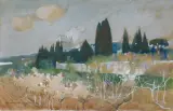 Stanisław Janowski, WIOSNA WE FLORENCJI, 1904, akwarela, gwasz, papier