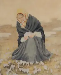 Aleksander Augustynowicz, KROKUSY, OK. 1915, akwarela, ołówek, papier