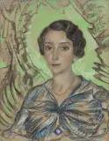 Stanisław Ignacy Witkiewicz, Portret kobiety, XII 1934, pastel, papier brązowy naklejony na tekturę