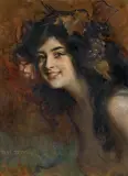 Tadeusz Styka, BACHANTKA, olej, tektura