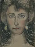 Stanisław Ignacy Witkiewicz, PORTRET JANINY CZERBAKOWEJ, 3 IX 1929, pastel, papier
