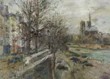 Włodzimierz Zakrzewski, QUAI DE LA TOURNELLE W PARYŻU, 1968, olej, płótno