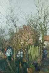 Jerzy Duda-Gracz, ZIELIN – SENSACJA, 1999, olej, płyta pilśniowa