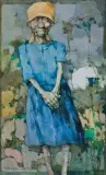 Jerzy Duda-Gracz, WIEŚ KAMION – OCZEKIWANIE NA WIOSNĘ, 1990, olej, płyta