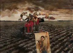 Janusz Szpyt, SECESJA PROCESJA, 1988, olej, płótno