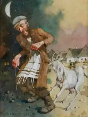 Jerzy Duda-Gracz, Z SZOŁEM ALEJCHEMA, 1993, olej, płótno