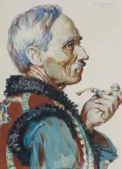 Henryk Uziemblo, GÓRAL, 1937, akwarela, papier
